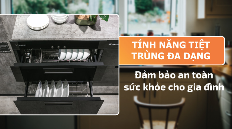 Máy sấy chén Malloca MSC-100A Tính năng tiệt trùng 